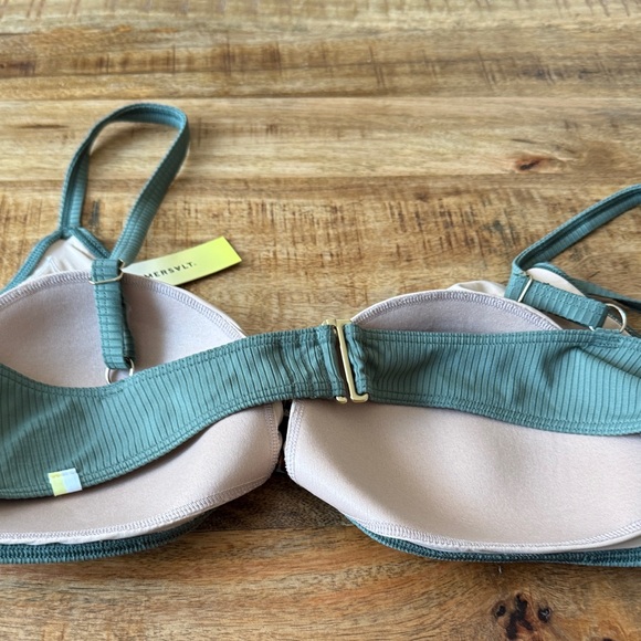 Summersalt The Ribbed Wanderlust Bikini swim bra top tortoise belt tie NWT 18 - Picture 3 of 6